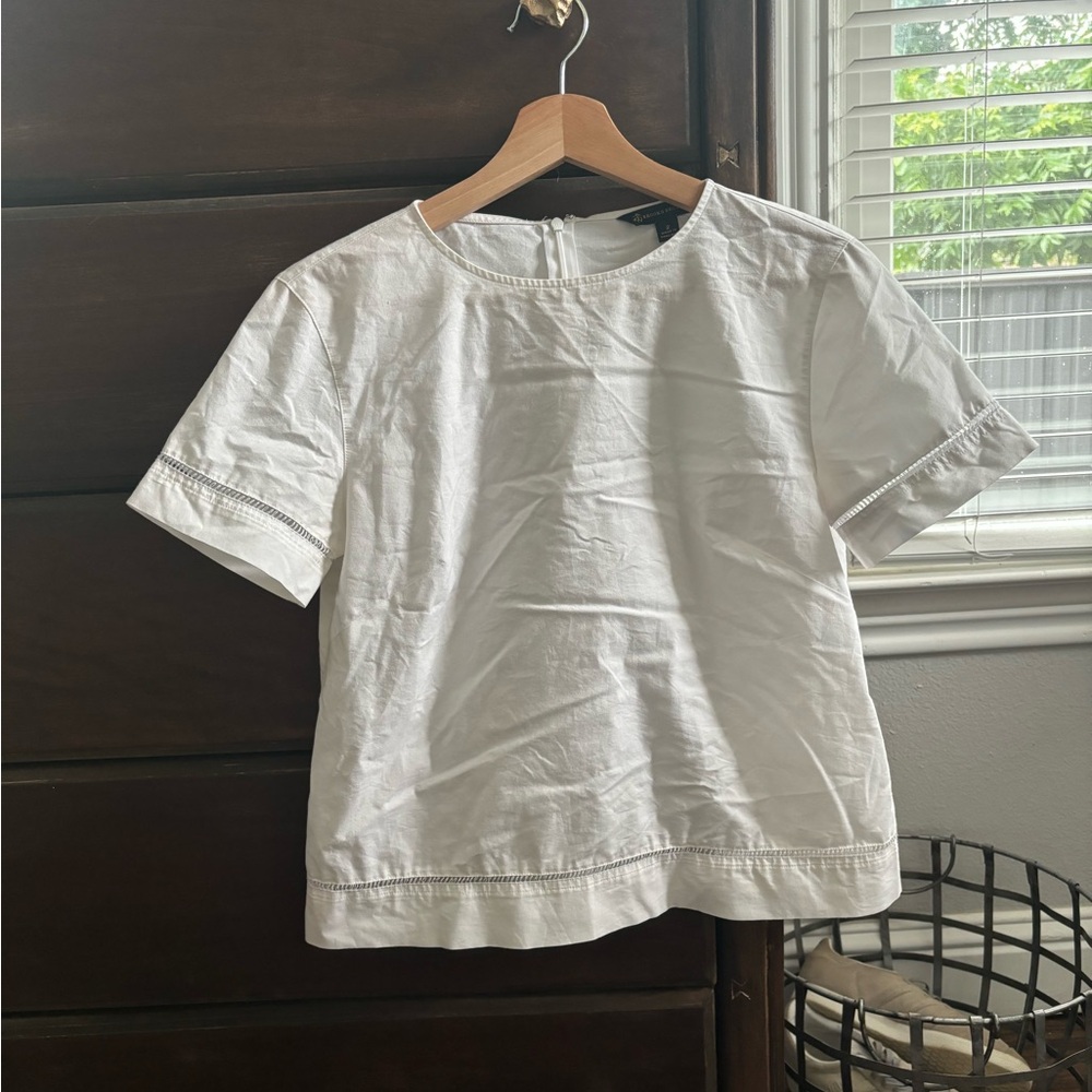 Brooks Brothers white boxy blouse